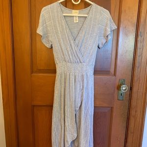 Blue & White Striped Summer Dress